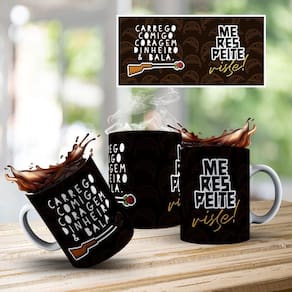 Caneca De Porcelana 325ml Decorada Nordestinos Me Respeite