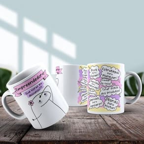 Caneca De Porcelana 325ml Flork Profissões Feminino Empreendedora