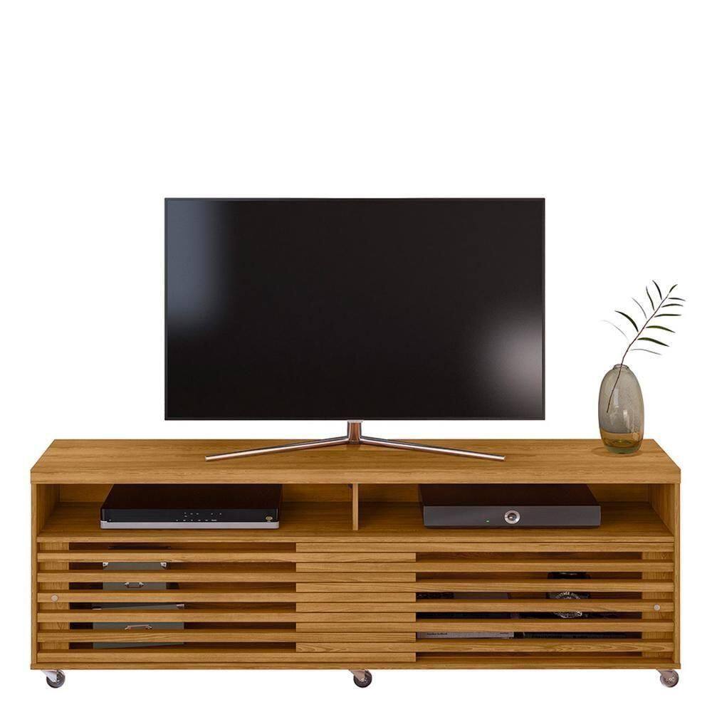 Rack Bancada Frizz 1.8 Cumaru Com Rodízios Para Tv Até 65 Madetec Cumaru
