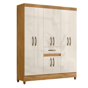 Guarda Roupa Casal Portugal 8 Portas E 1 Gaveta Freijó Off White Moval