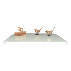 Somente Tampo Quadrado Laqueado Com Vidro 80cm Branco