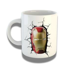 Caneca De Porcelana 325ml Com Design 3d Exclusivo Cabeça Homem De Ferro