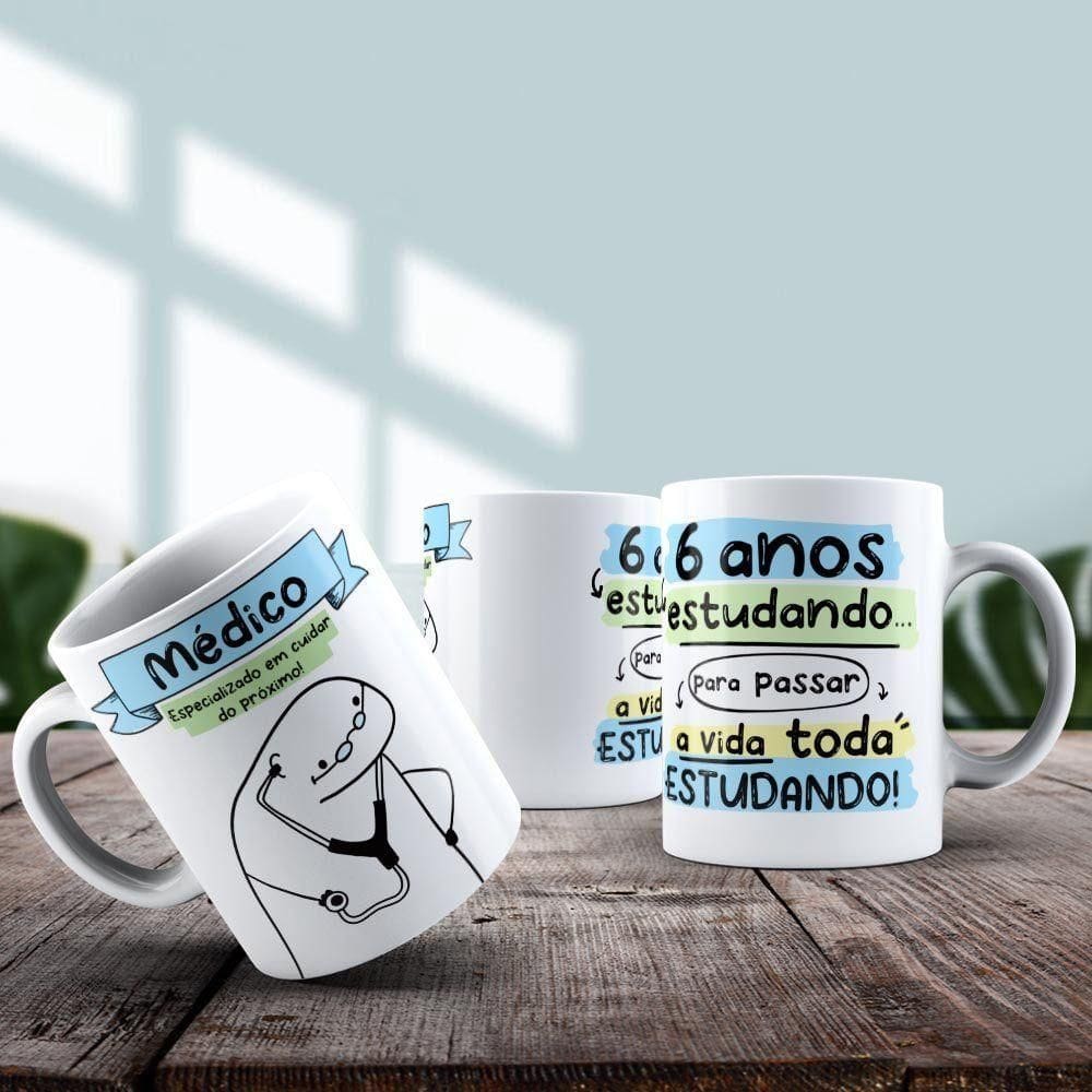 Caneca De Porcelana 325ml Flork Profissões Masculino Médico