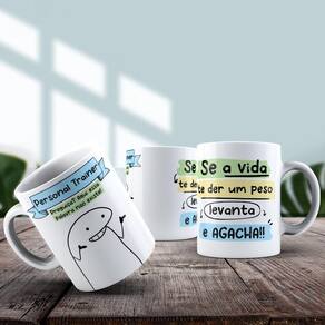 Caneca De Porcelana 325ml Flork Profissões Masculino Personal Trainer