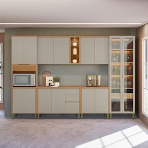 Conjunto Cozinha Compacta Osaka Jequitiba Gris Fosco