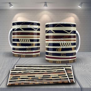 Caneca De Porcelana 325ml Decorada Tribal Tribal 6