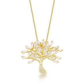 Colar Cravejado Arvore Da Vida Banhado A Ouro 18k