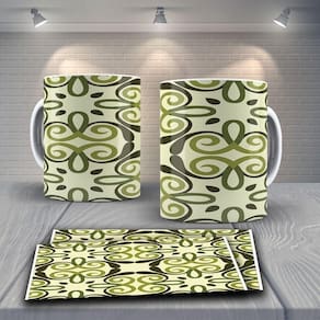 Caneca De Porcelana 325ml Decorada Tribal Tribal 18