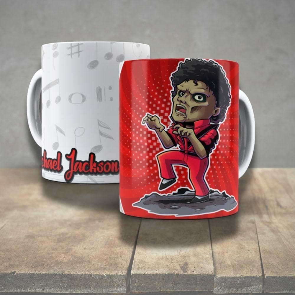 Caneca De Porcelana 325ml Decorada ícones Da Música Michael Jackson 3