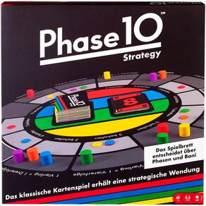 Jogo de tabuleiro Mattel Games Phase 10 Strategy 2-6 jogadores com mais de 7 anos