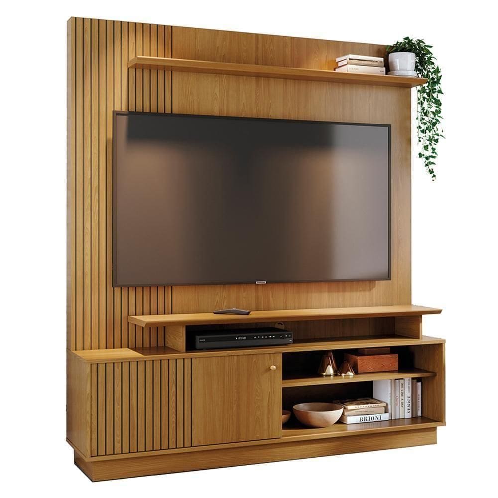 Estante Home Theater Ares Cumaru Para Tv Até 75 Madetec Cumaru