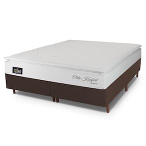 Cama Box Queen Hellen Orto Konfort Espuma D33 Pillow Top Branco