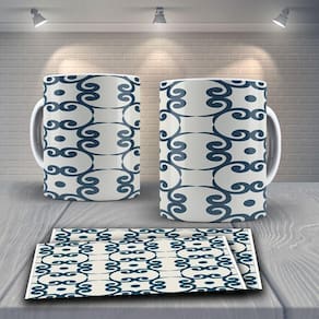 Caneca De Porcelana 325ml Decorada Tribal Tribal 26