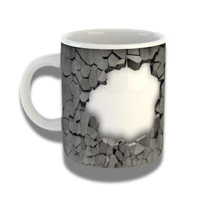 Caneca De Porcelana 325ml Com Design 3d Exclusivo Pedras