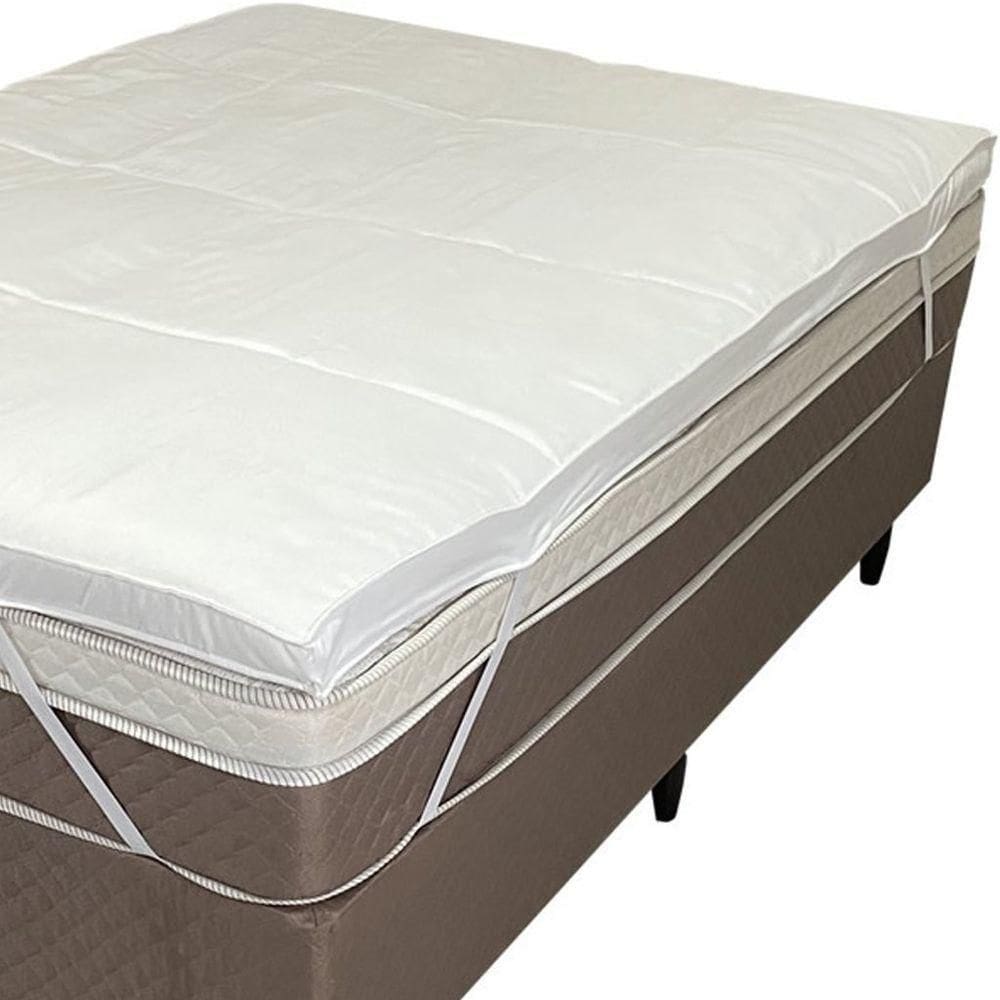 Pillow Top Queen Dupla Face 200 Fios 6cm 158x200cm Branco