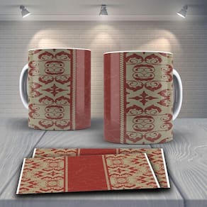 Caneca De Porcelana 325ml Decorada Tribal Tribal 28