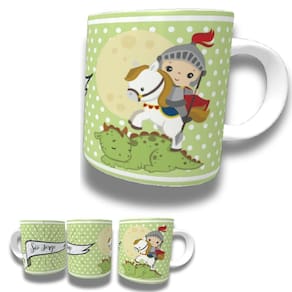 Caneca De Porcelana 325ml Santos Católicos Decorada São Jorge 2