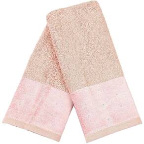 Kit 3 Toalha Lavabo Cristal Natalina 30x50cm Veludo Rosa