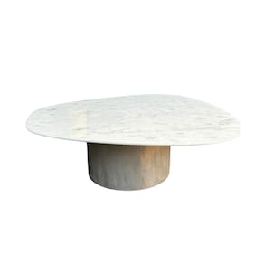 Mesa de Centro Orgânica 100 cm Mármore Branco Extra