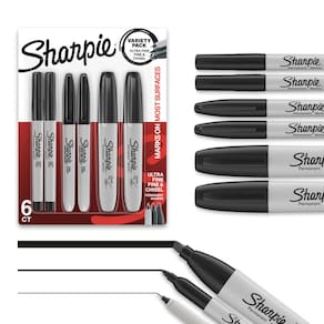 Marcadores permanentes Sharpie Variety Pack, pretos, 6 unidades