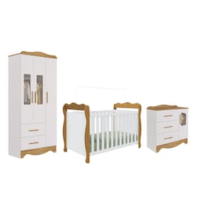 Quarto Completo Bebe Moveis Peroba Lisi 03 portas MDF