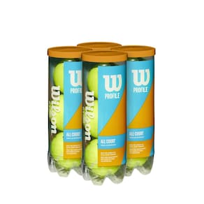 Bolas de tênis Wilson Profile All Court Yellow, pacote com 4 latas