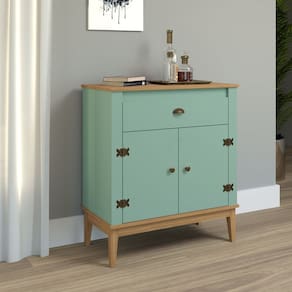 Aparador - Colonial 80x90x41 cm 1 Gaveta 2 Portas Mel / Oliva