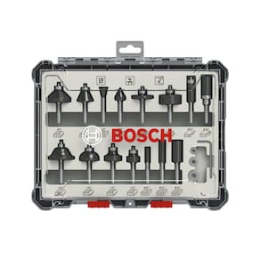 Conjunto de brocas de roteador Bosch Professional, 15 peças para haste de madeira de 1/4"