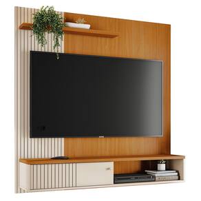 Painel TV 55 Pol e Bancada Suspensa Neris Z10 Off/Cinamomo - Mpozenato
