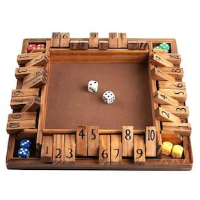 Jogo Shut The Box Funliktod Wooden para 1-4 jogadores com dados