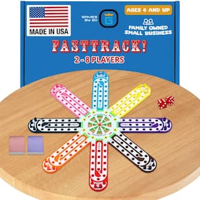 Jogo de tabuleiro 3D Fast Track para 2 a 8 jogadores com pinos de cabeça de cavalo