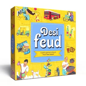 Jogo de tabuleiro Desi Feud Ultimate Survey Gameshow para família