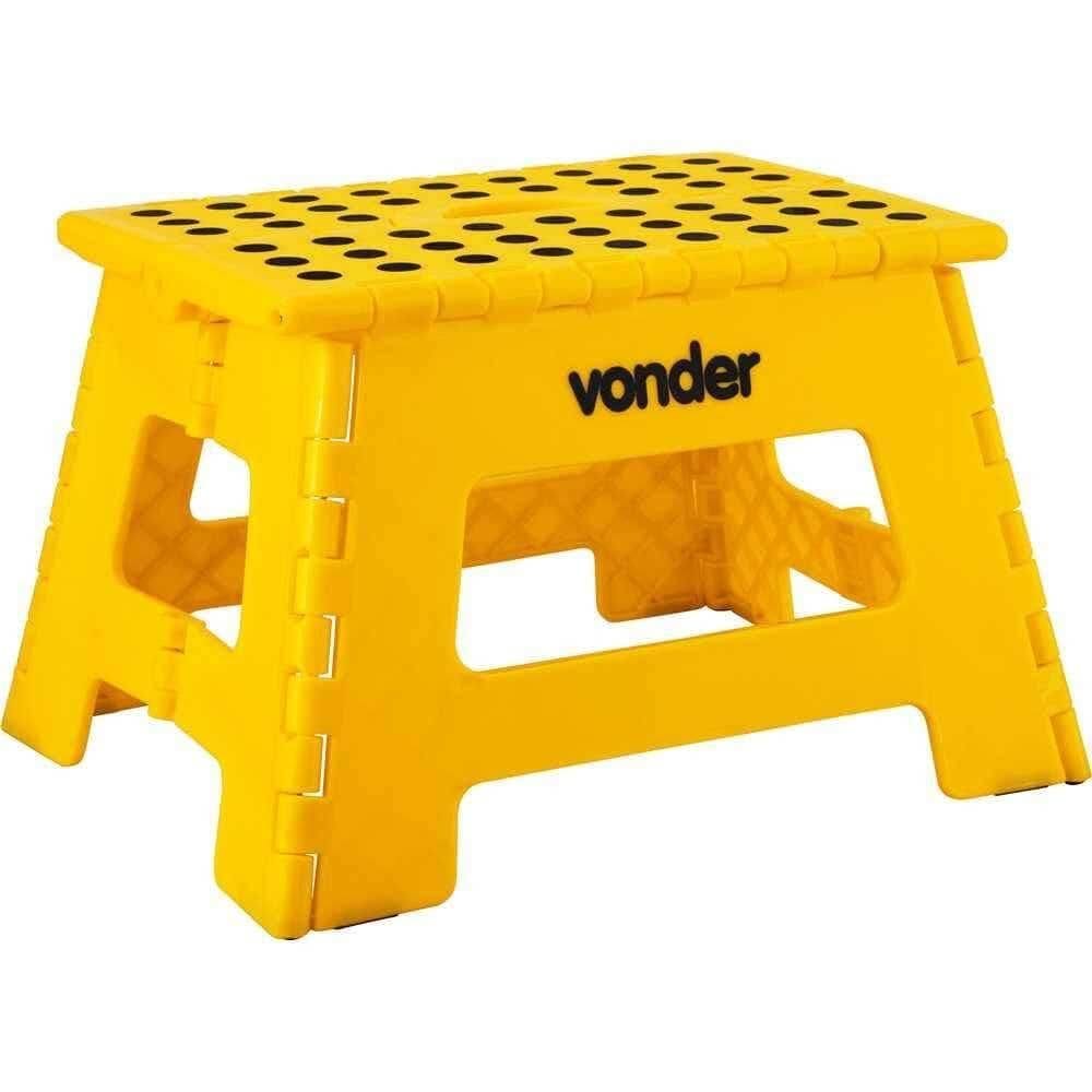 Banqueta Plástica Multiuso Dobrável 150KG 220mm Amarela VONDER