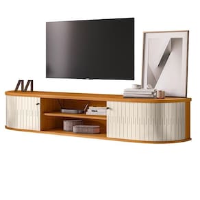 Rack Bancada Suspenso Algarve Cinamomo Off White Para Tv Até 75 Madetec Cinamomo Off White