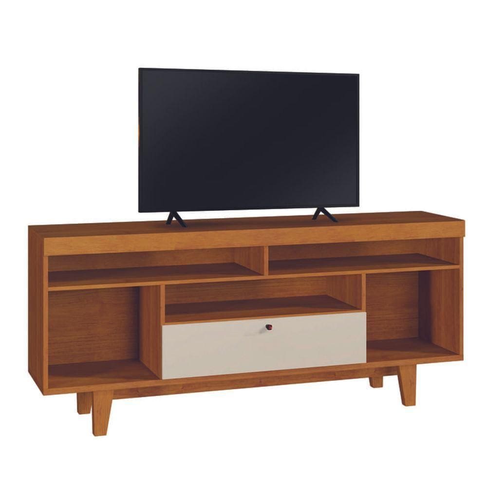 Rack Moderno 1 Portas 1,50m - Spazzio-naturale-off White - Mavau Móveis