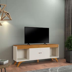 Rack Moderno 2 Portas 1,60m - Sevilha-naturale-off White - Mavau Móveis