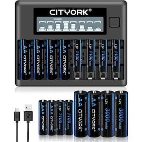 Baterias Recarregáveis CITYORK AA 3000mAh x8 + AAA 1100mAh x8