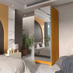 Sapateira 1 Porta Espelhada Gold 100% MDF Naturale