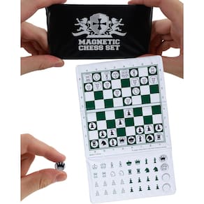 Conjunto de xadrez WE Games Mini Magnetic Travel de 15 cm com peças