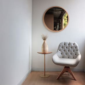 Mesa Lateral Afrodite Paleta Base de Aço Inoxidável 55cm Dourado