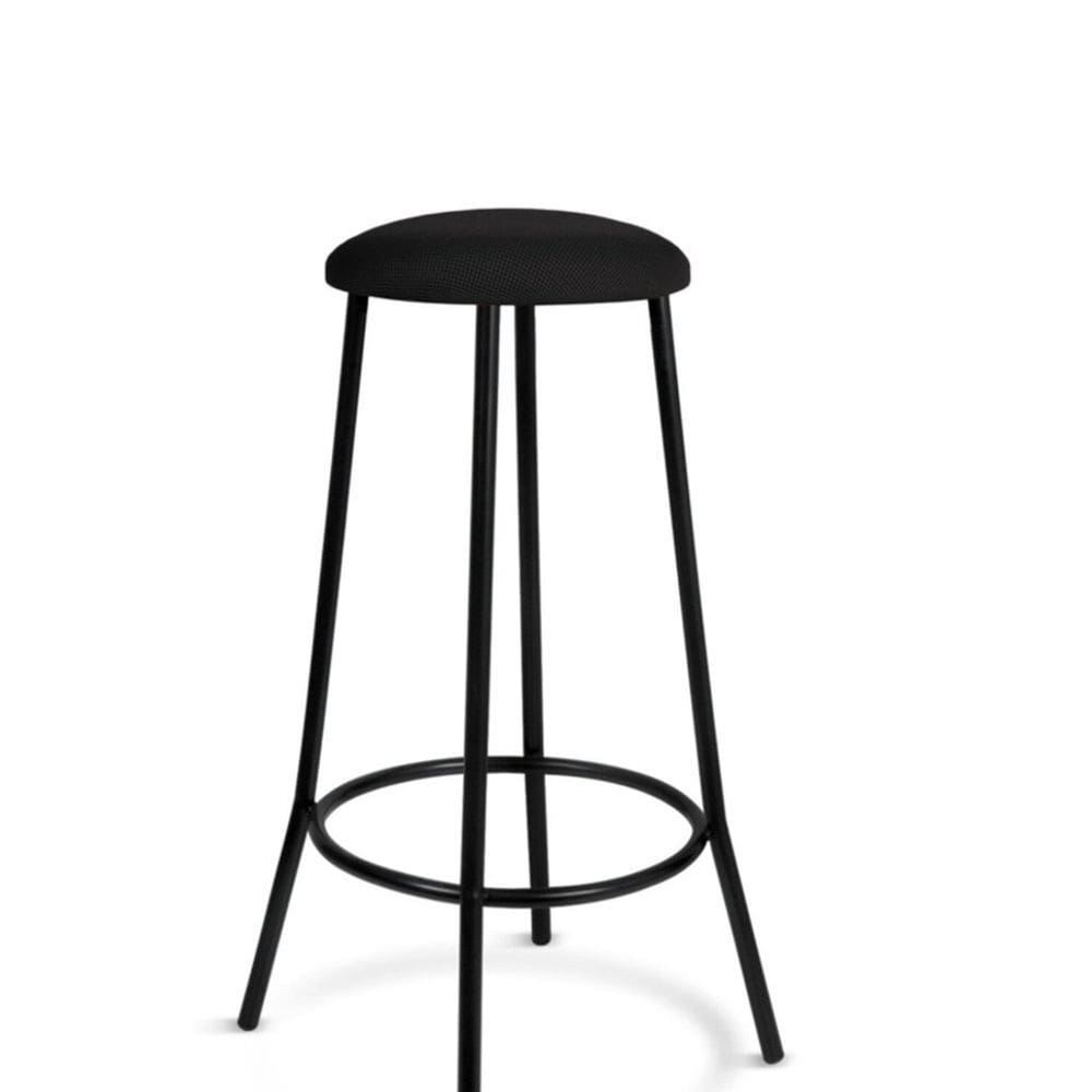 Banqueta Alta em Aço Tubular Redondo Preto