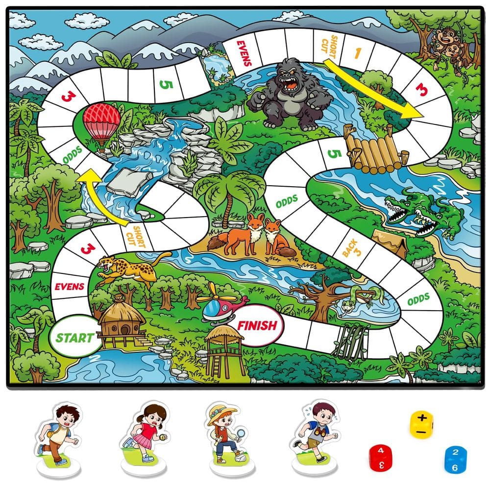 Jogo de tabuleiro matemático Aizweb de adição e subtração para crianças de 5 a 8 anos