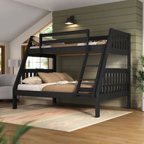 Beliche 1018 Twin Full Madeira de Pinus Acabamento Preto