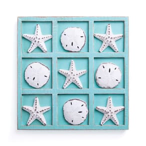 Beach Tic Tac Toe NIKKY HOME Starfish Sand Dollar Teal