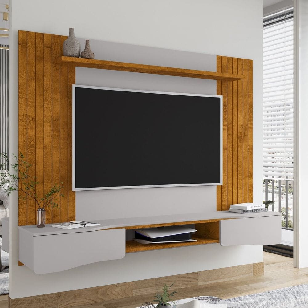 Painel para TV até 65 Polegadas Búzios Naturalle/Off-White