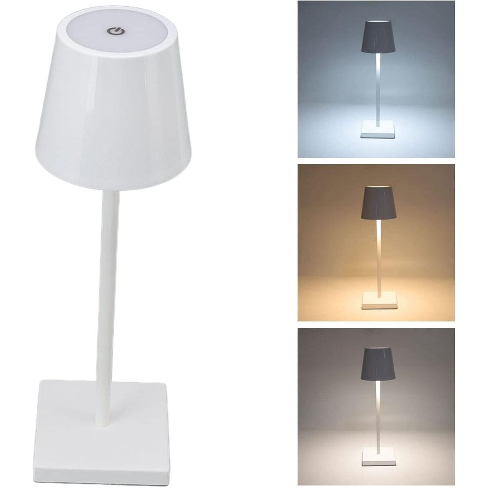 Luminária de Mesa LED Dimerizável, Sem Fio e Recarregável