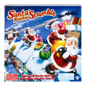 Jogo de tabuleiro Moose Santa`s Rooftop Scramble para 2 a 6 jogadores com mais de 5 anos