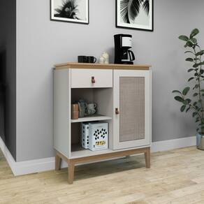 Aparador - Trama 800x940x385 MM 1 Porta 1 GAV Mel/ Off White