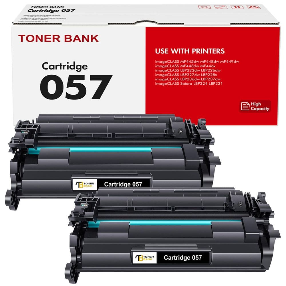 Cartucho de toner Toner Bank 057 Black, pacote com 2 unidades para impressora Canon