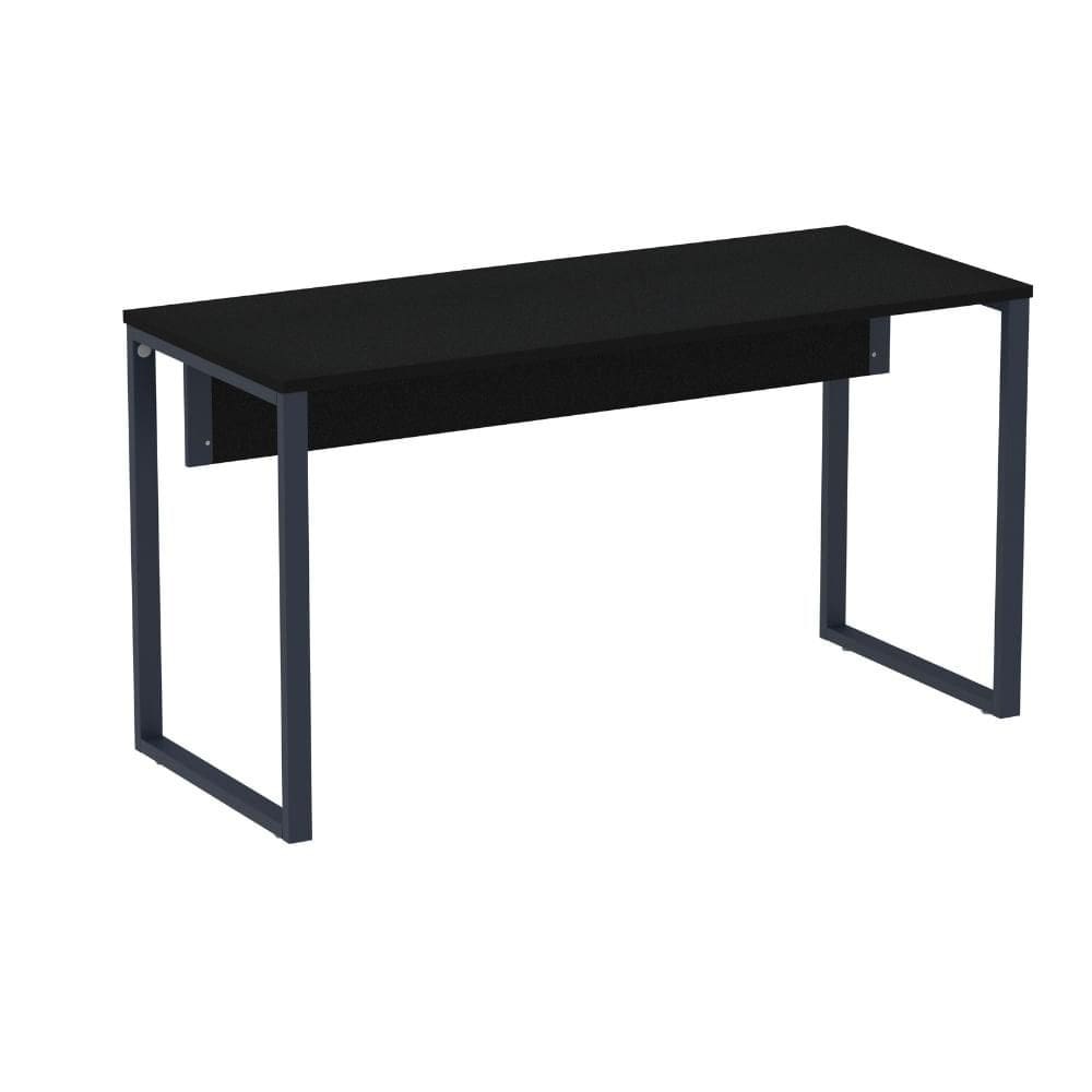 Mesa Escritório P25 TUB Pandin 120 cm (larg) Tampo MDP Preto Pé Aço Tubular Azul Del Rey